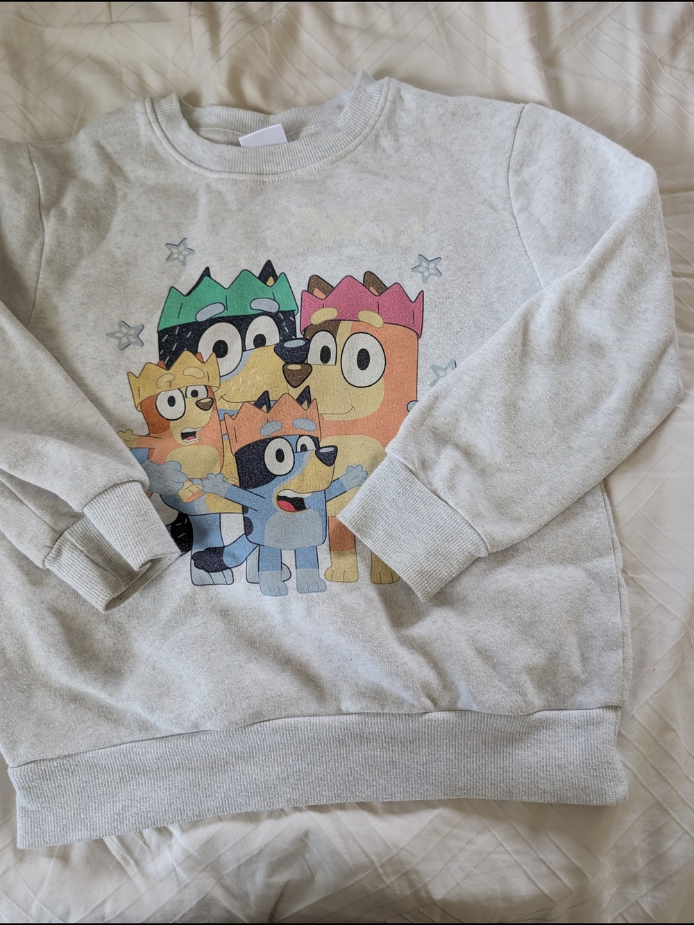 Kids Light Gray Cartoon Crewneck Sweatshirt - Unbranded